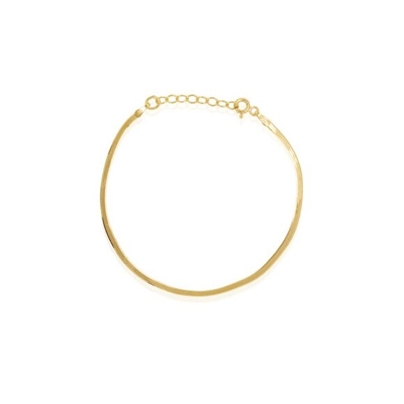 NWT Wendy Herringbone Bracelet 1.87mm // 14kt Italian Gold Vermeil - Picture 1 of 5